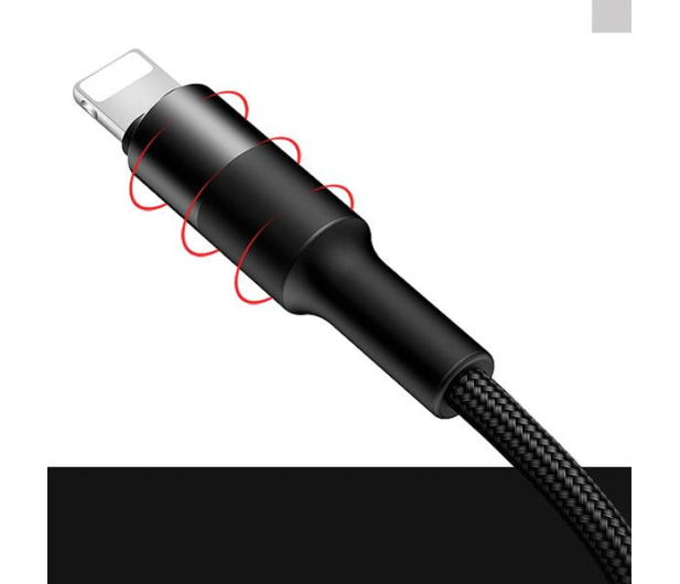 USAMS Kabel pleciony 3w1 1,5m 2Aczarny (lightning/microUSB/USB-C) - 1568988 - zdjęcie 5